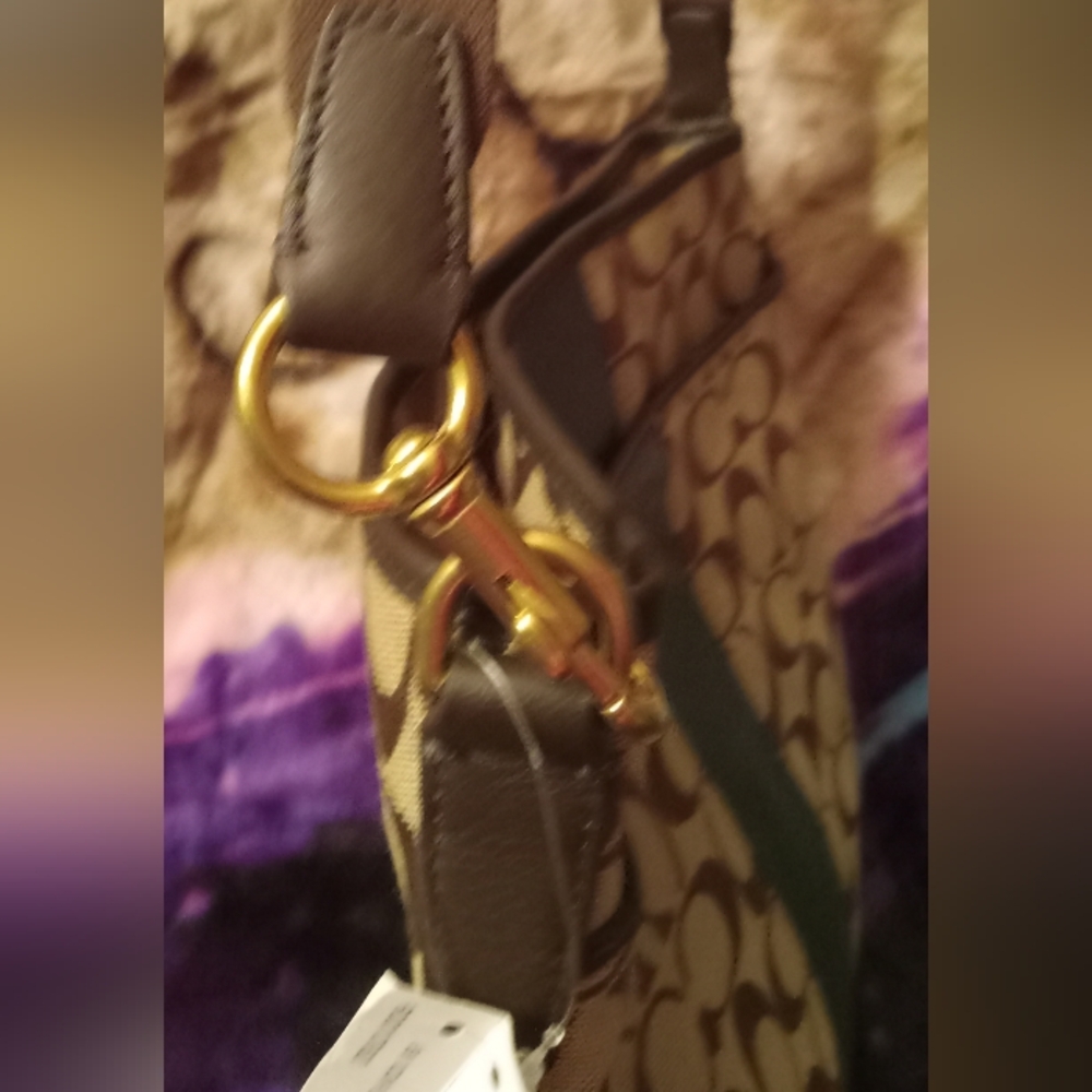 Coach Khaki Canvas And Leather File Bag NWT - Picture 5 of 11